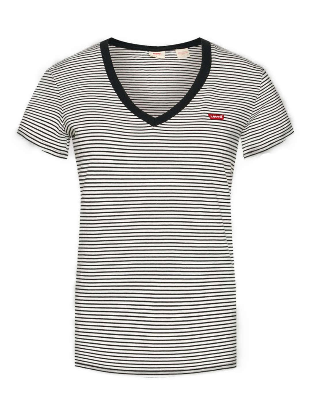 Camiseta Levi's® Red Tab™ pico rayas negras para mujer