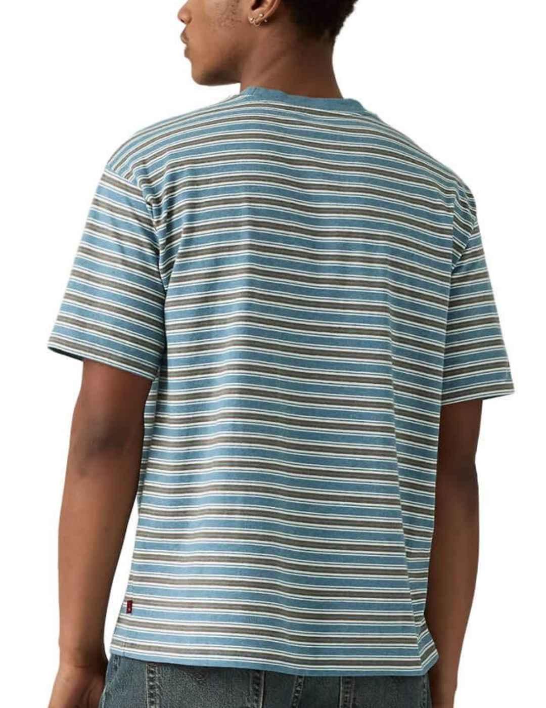 Camiseta Levi's® Red Tab™  azul rayas manga corta de hombre