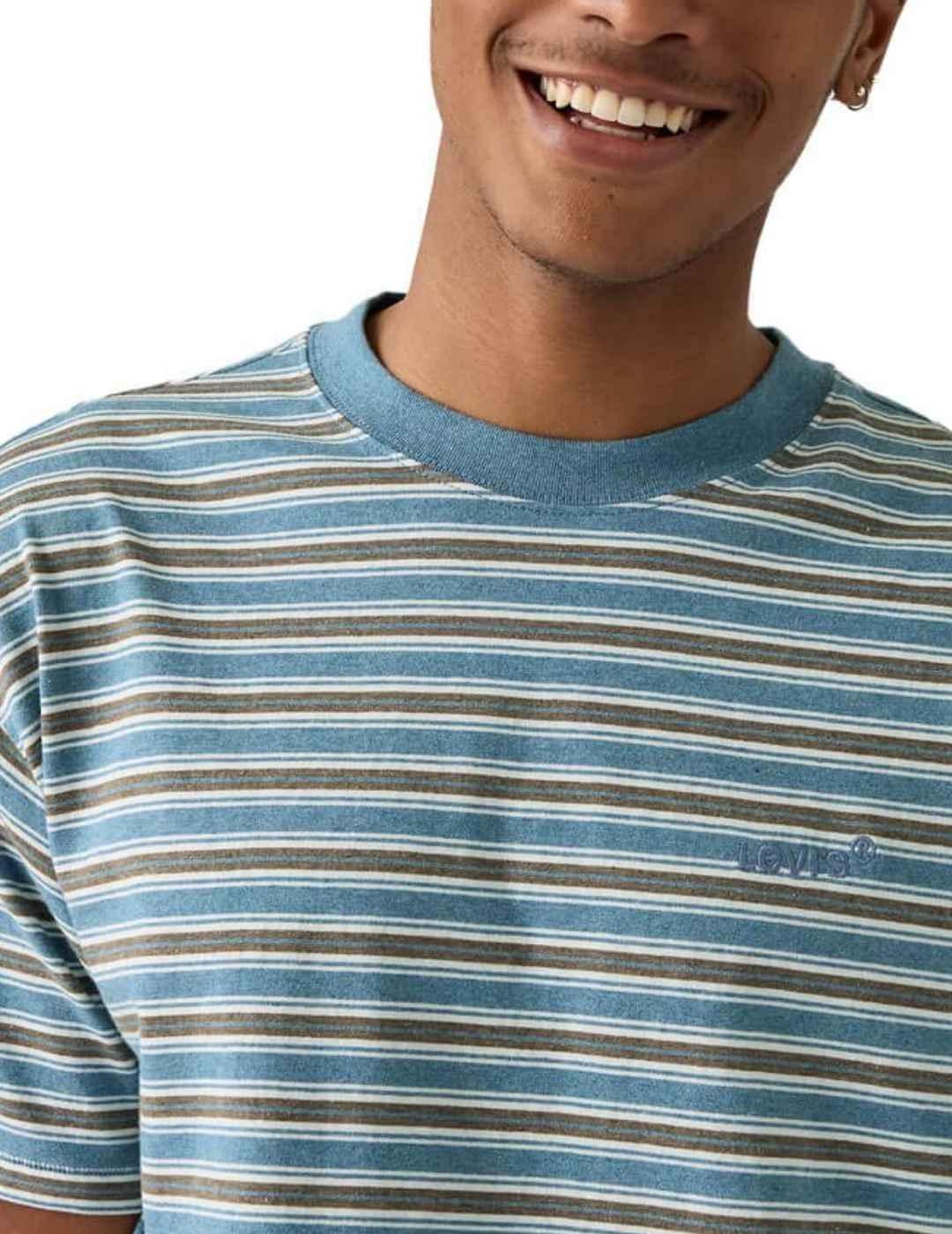 Camiseta Levi's® Red Tab™  azul rayas manga corta de hombre