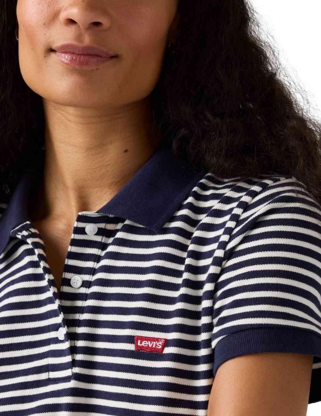 Polo Levi's® Red Tab™ rayas azules y blancas para mujer