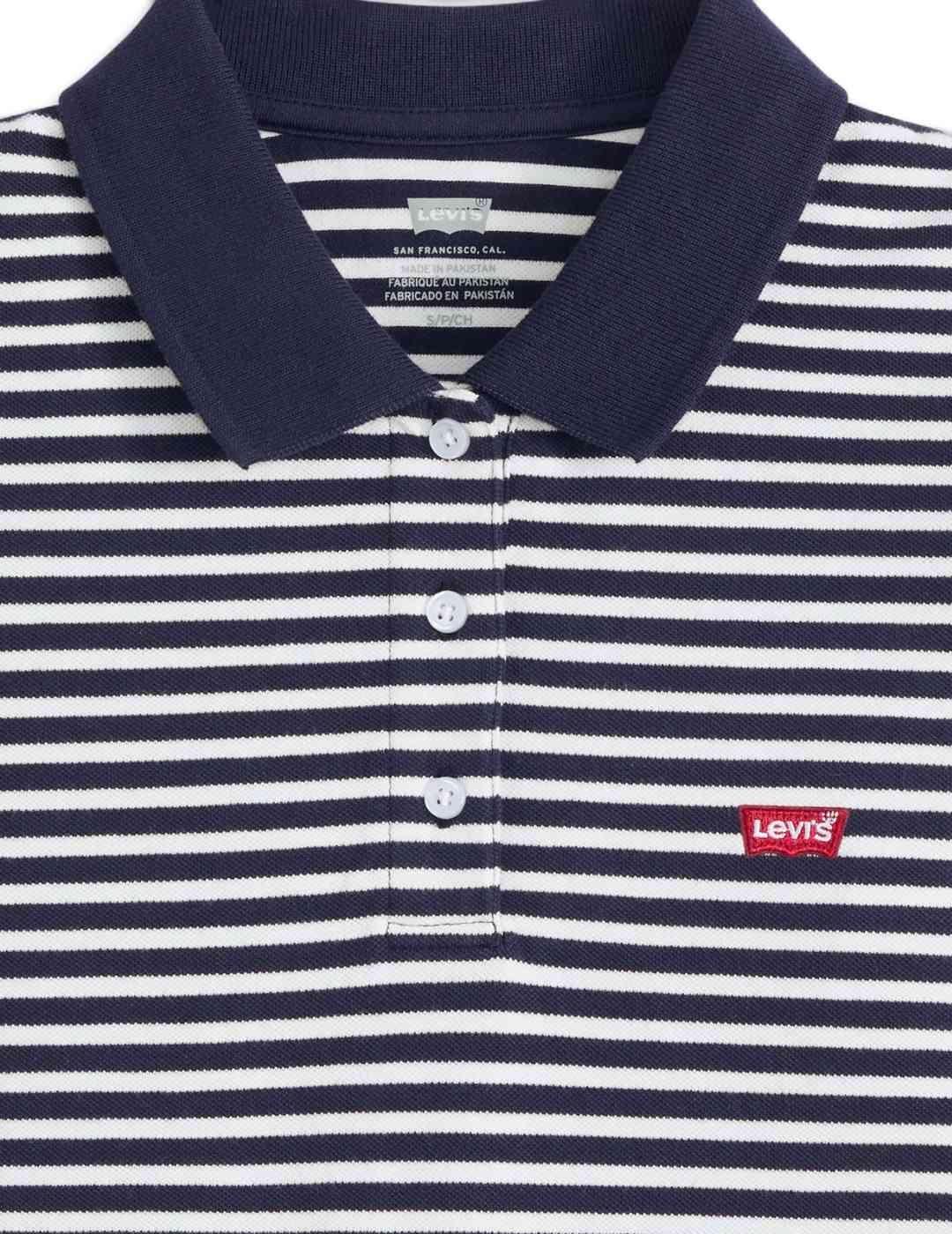 Polo Levi's® Red Tab™ rayas azules y blancas para mujer