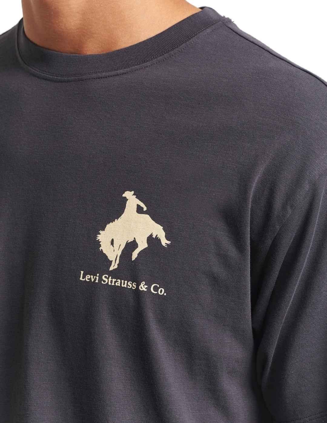 Camiseta Levi's® Red Tab™ negra dibujo caballos de hombre