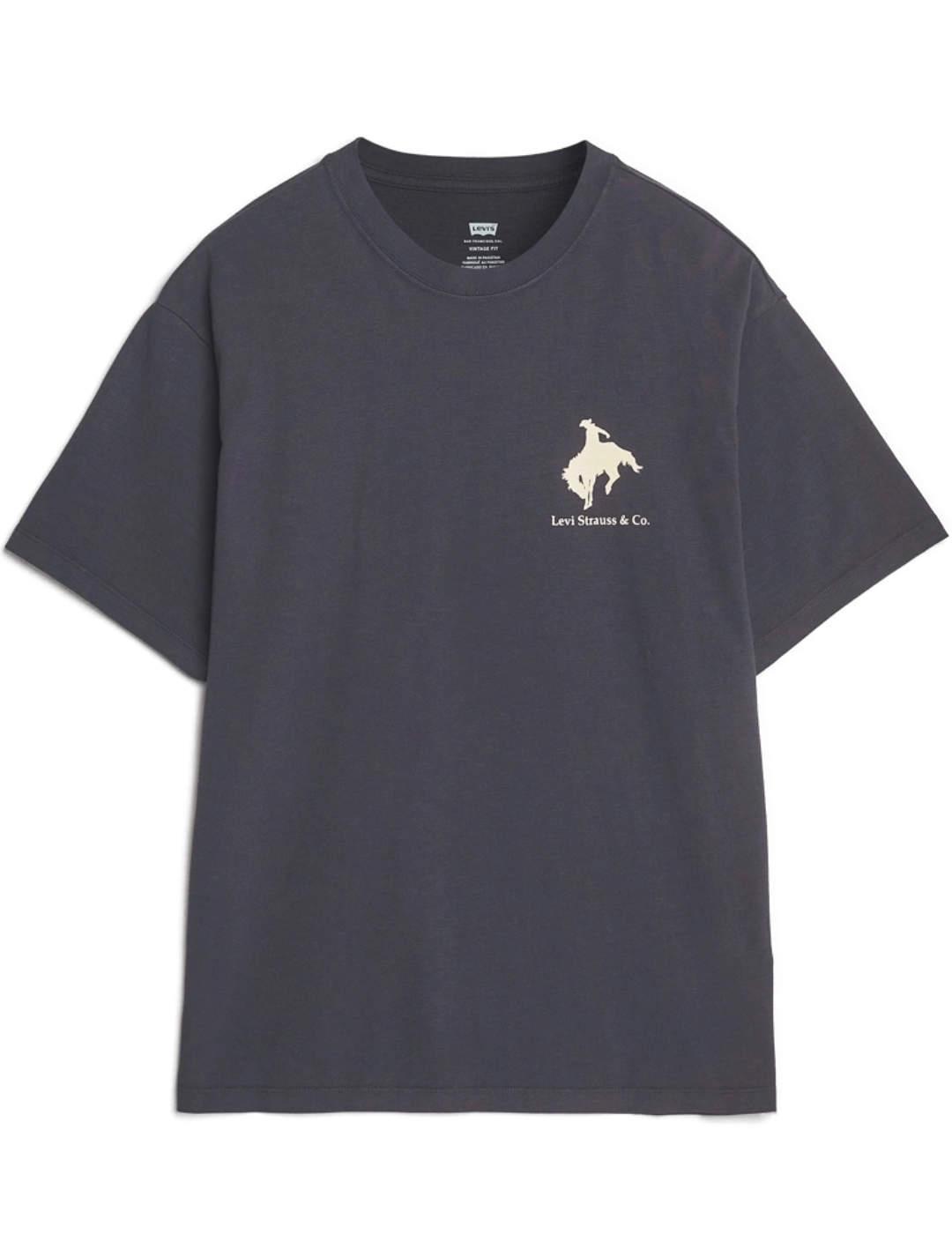 Camiseta Levi's® Red Tab™ negra dibujo caballos de hombre