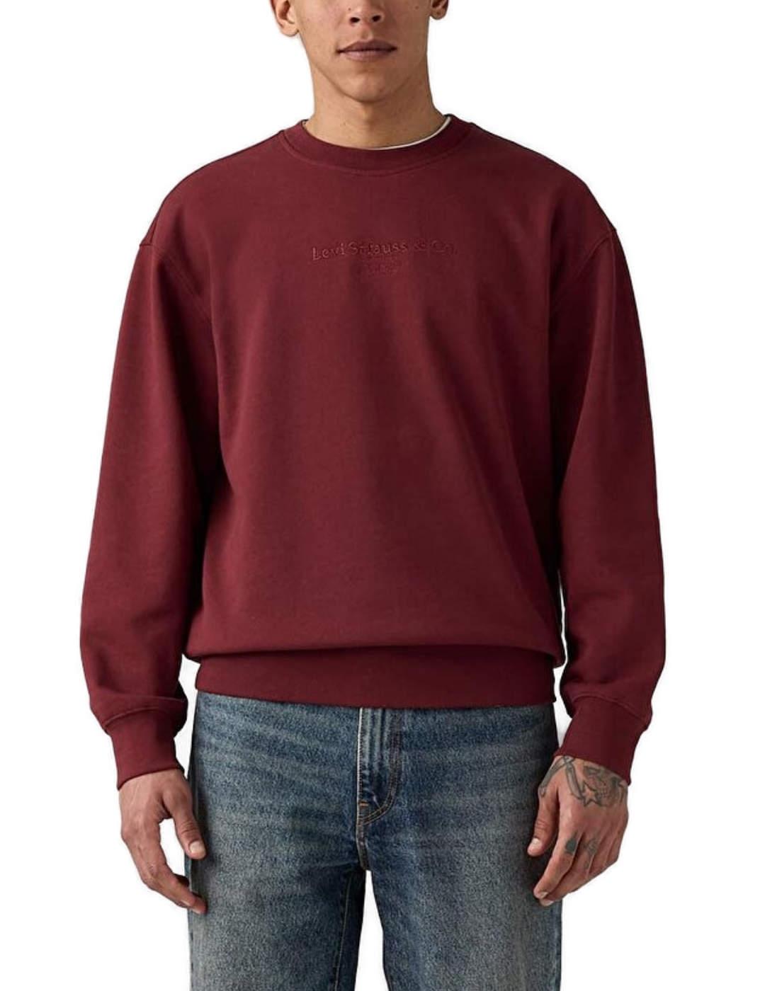 Sudadera 'Levi strauss & co' bordada granate de hombre
