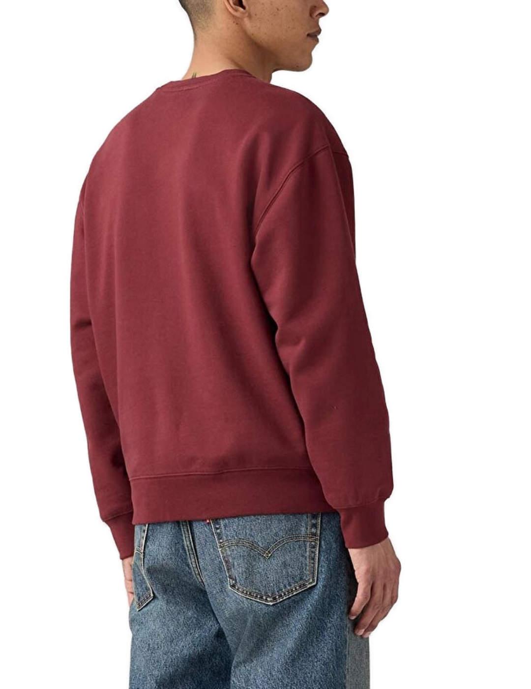 Sudadera 'Levi strauss & co' bordada granate de hombre