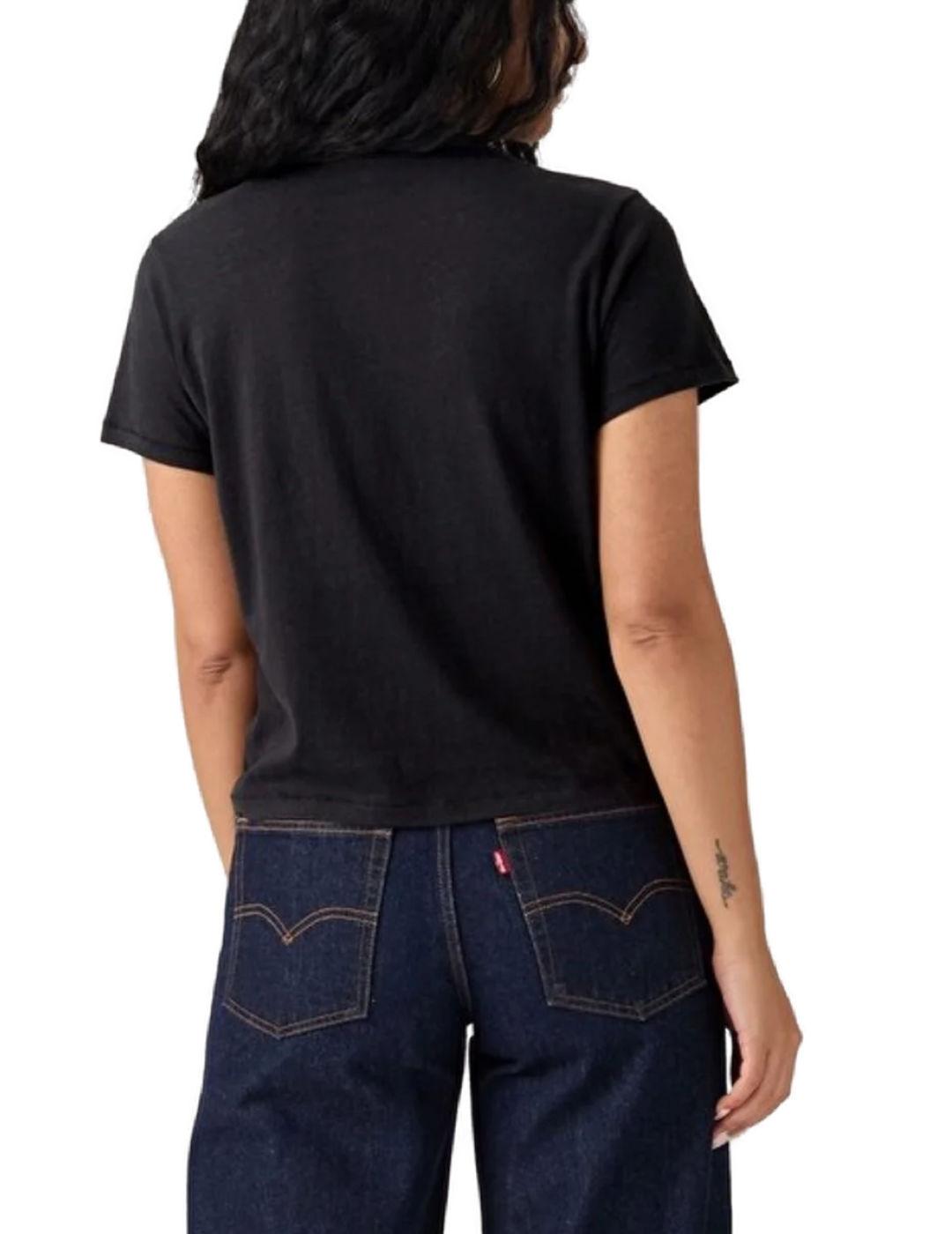 Camiseta Levi's gráfica diamantes negra de mujer