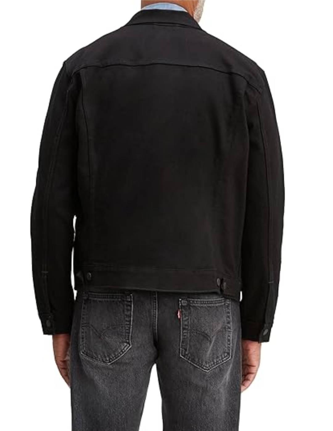 Trucker Levi's vaquera tapeta de botones negra de hombre