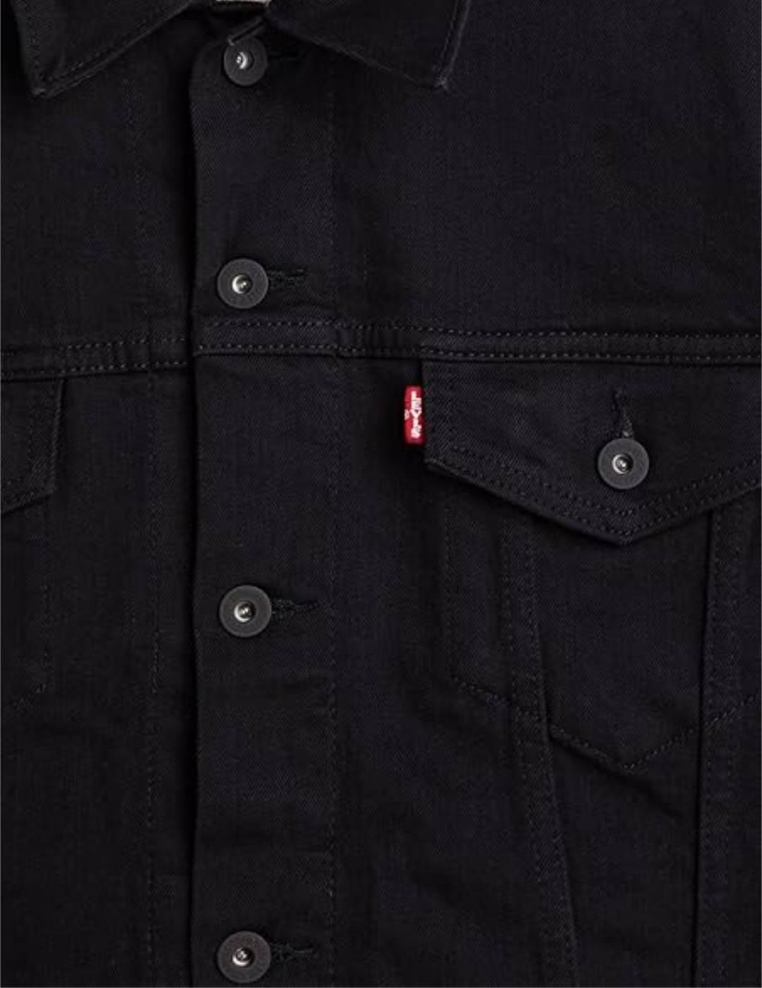 Trucker Levi's vaquera tapeta de botones negra de hombre