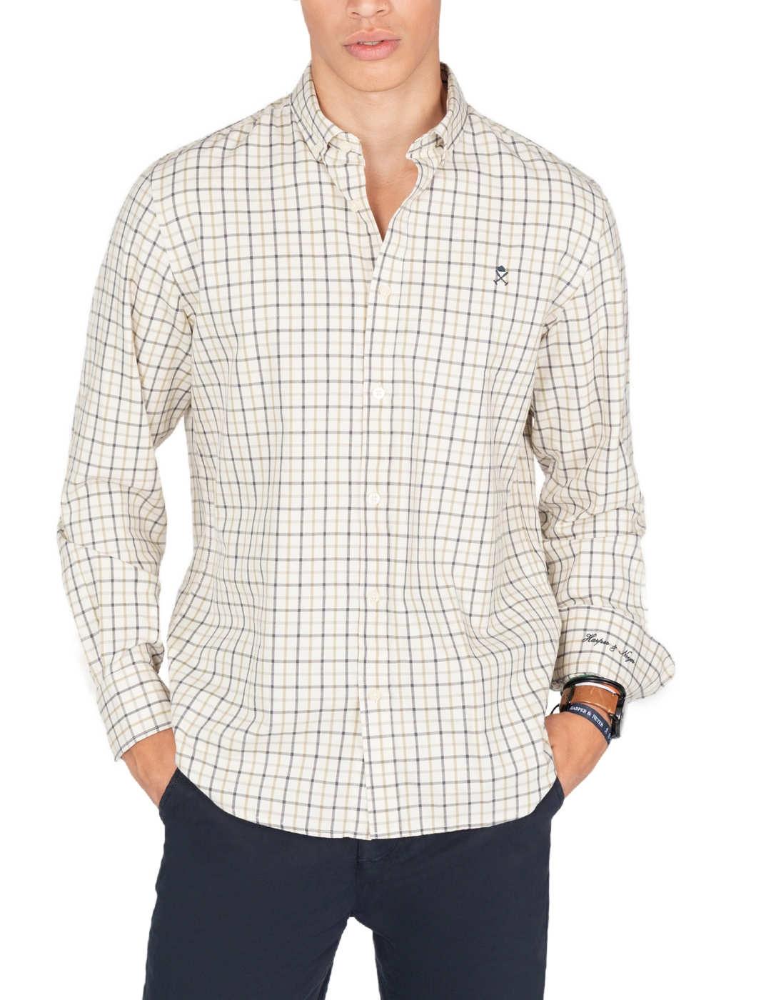 Camisa Harper&Neyer Marrón bell beige cuadros de hombre