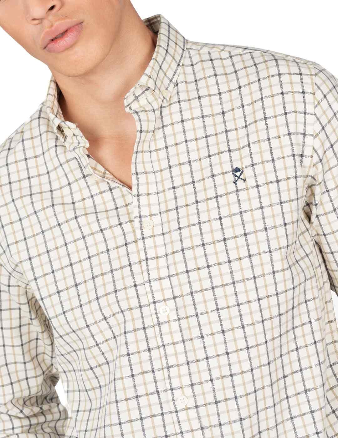 Camisa Harper&Neyer Marrón bell beige cuadros de hombre