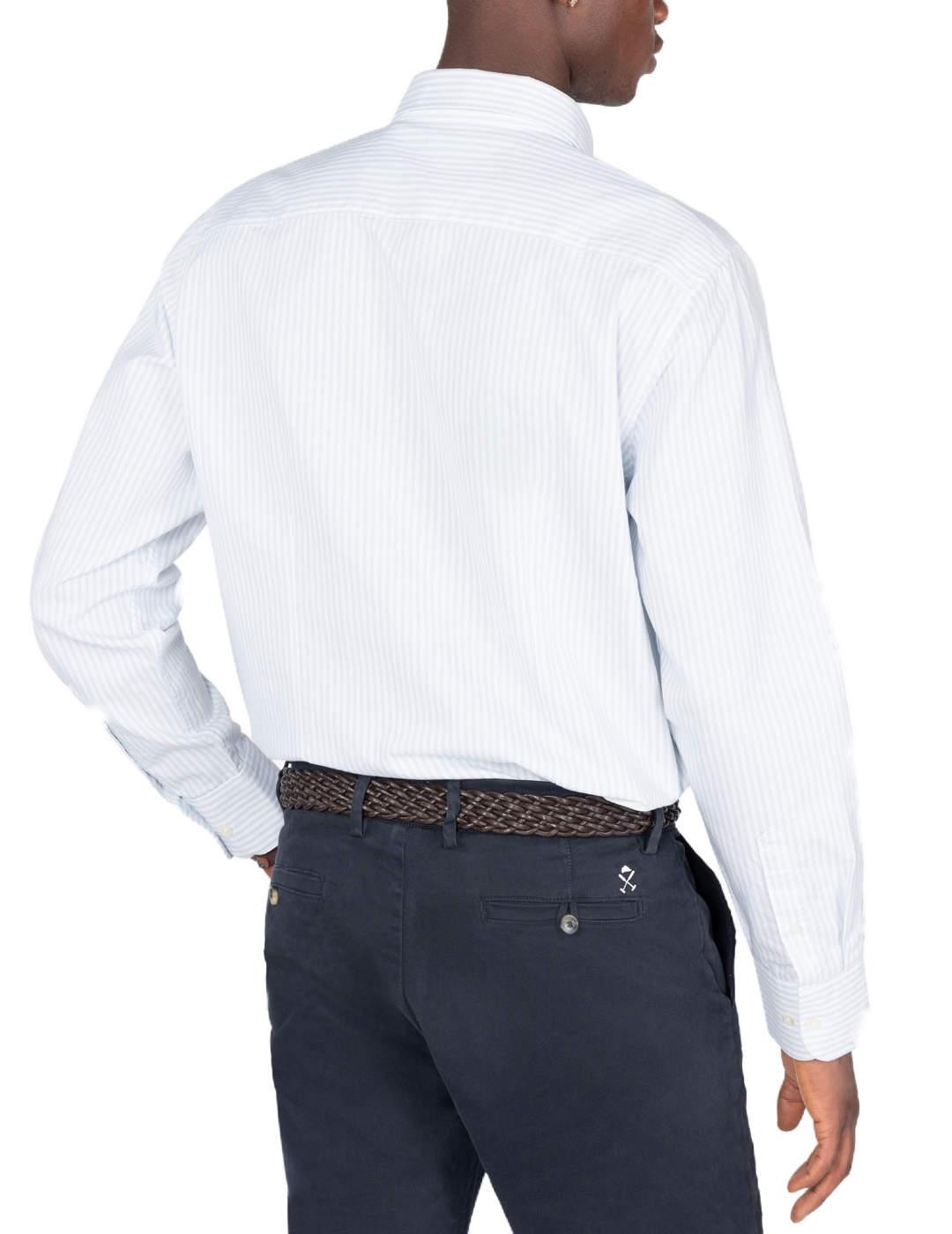 Camisa Harper&Neyer North sea azul y blanca rayas de hombre