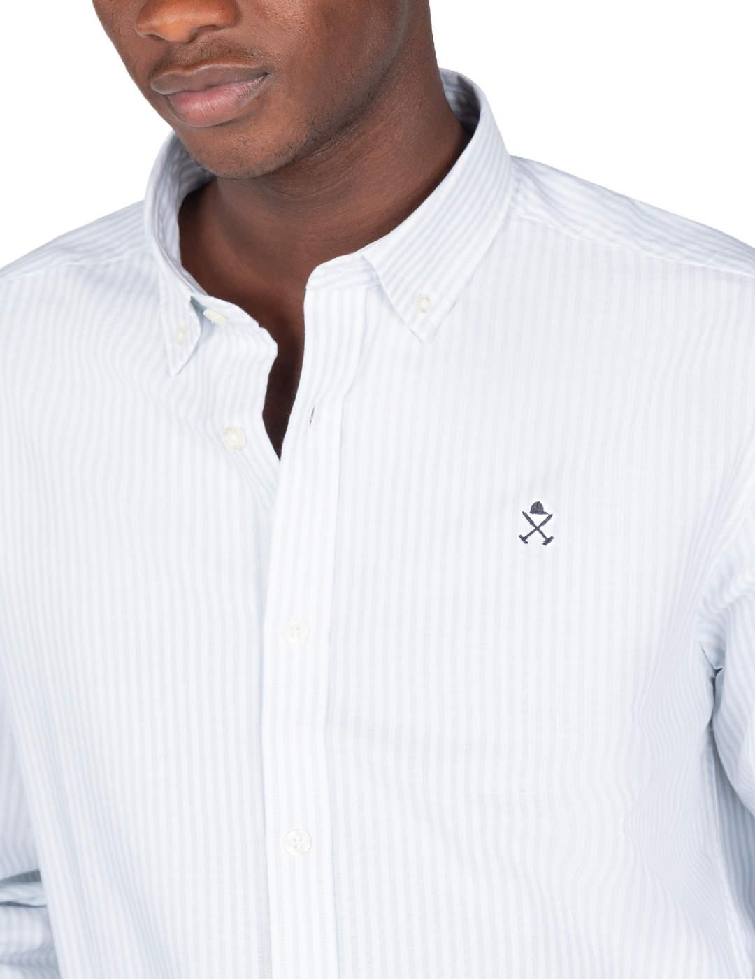 Camisa Harper&Neyer North sea azul y blanca rayas de hombre