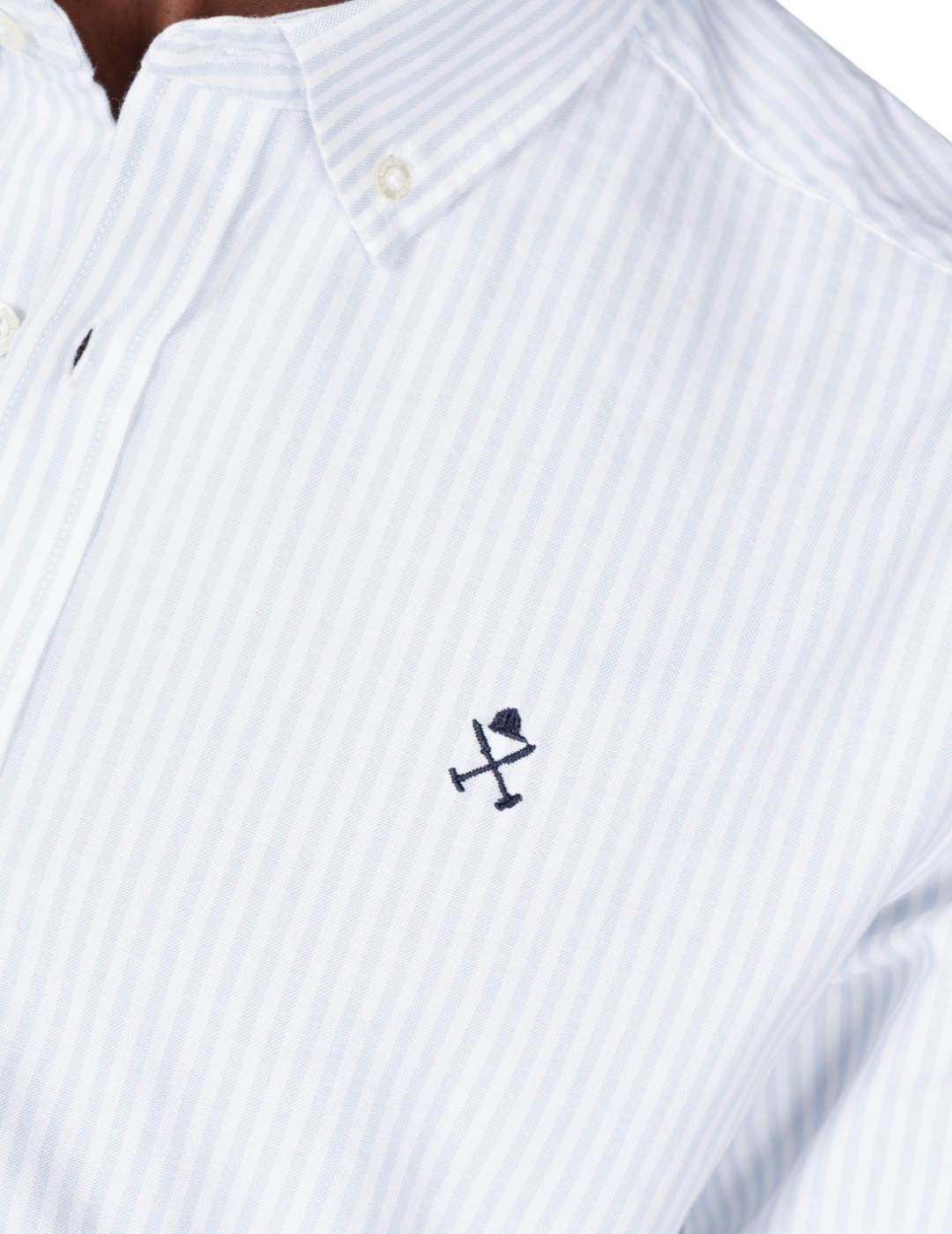 Camisa Harper&Neyer North sea azul y blanca rayas de hombre