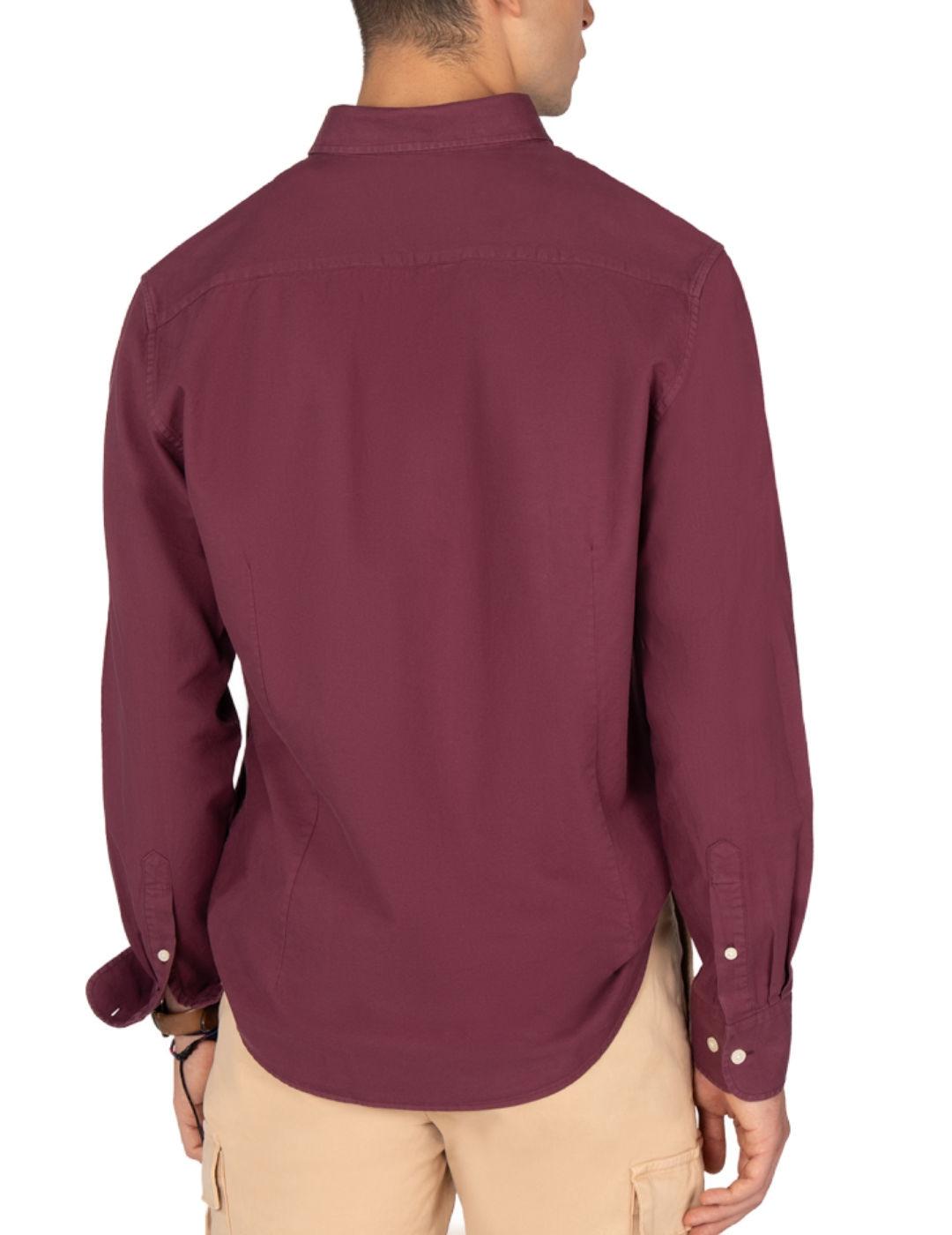 Camisa Harper&Neyer Veneto granate manga larga de hombre