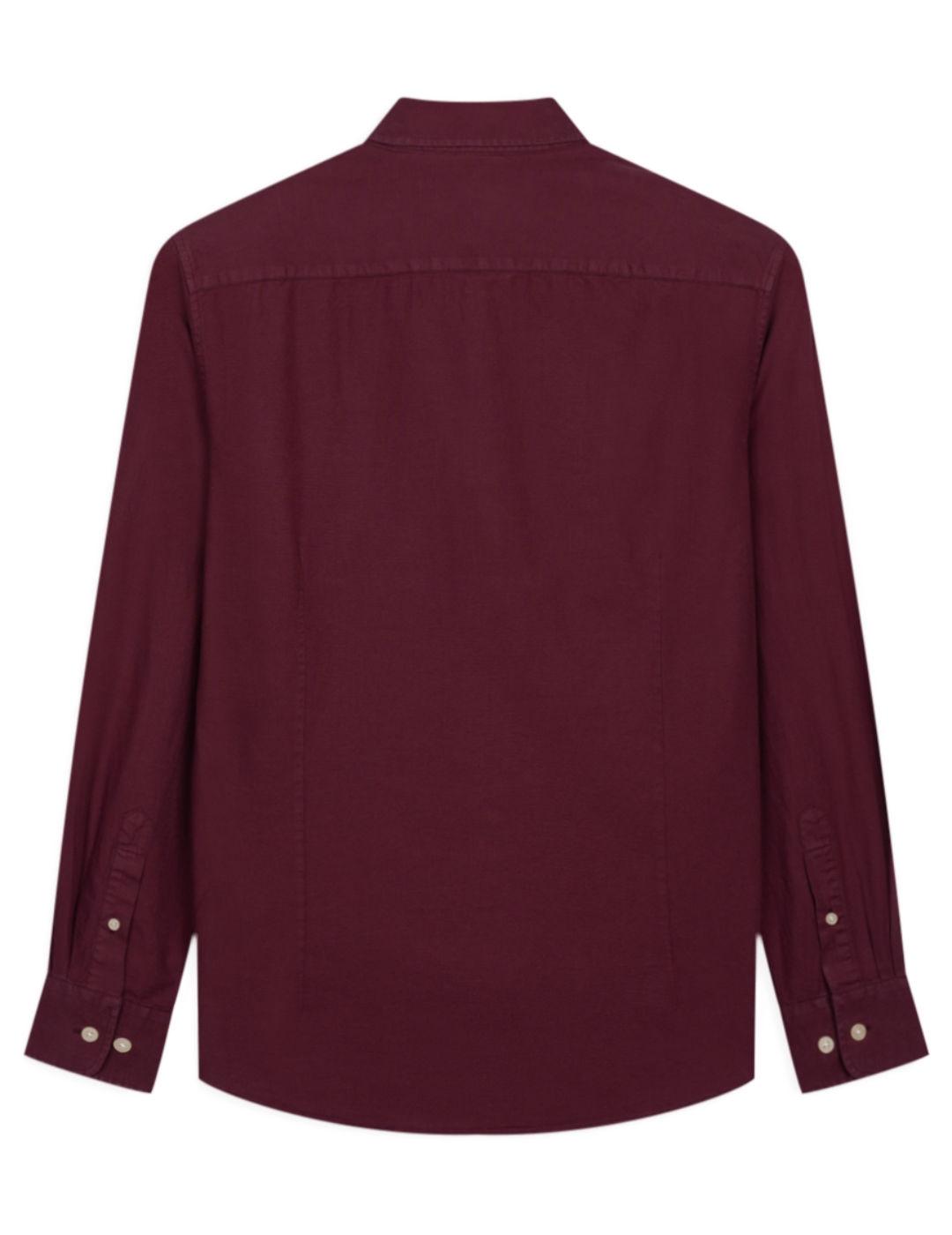 Camisa Harper&Neyer Veneto granate manga larga de hombre