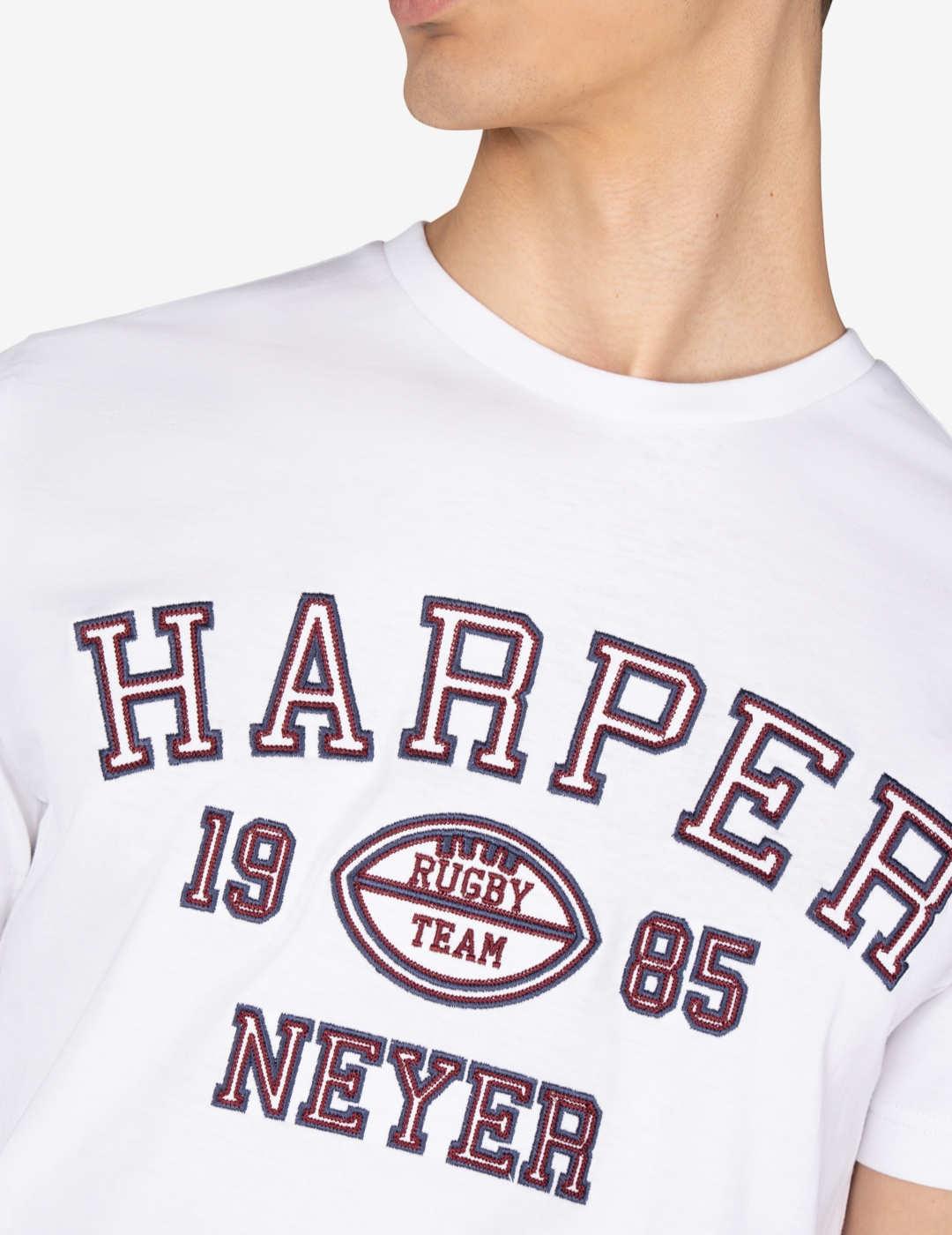 Camiseta Harper&Neyer Rugby blanca manga corta para hombre