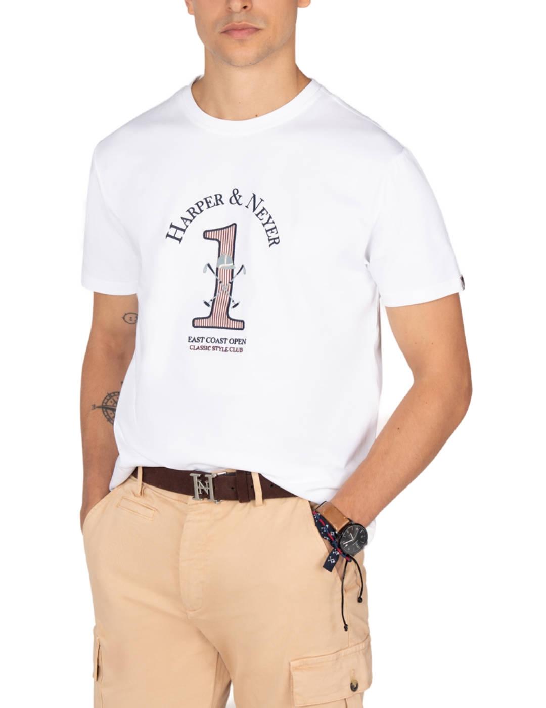 Camiseta Harper&Neyer Winner blanca manga corta para hombre