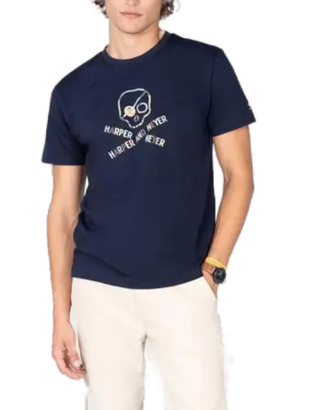 Camiseta Harper & Neyer Skull azul de hombre