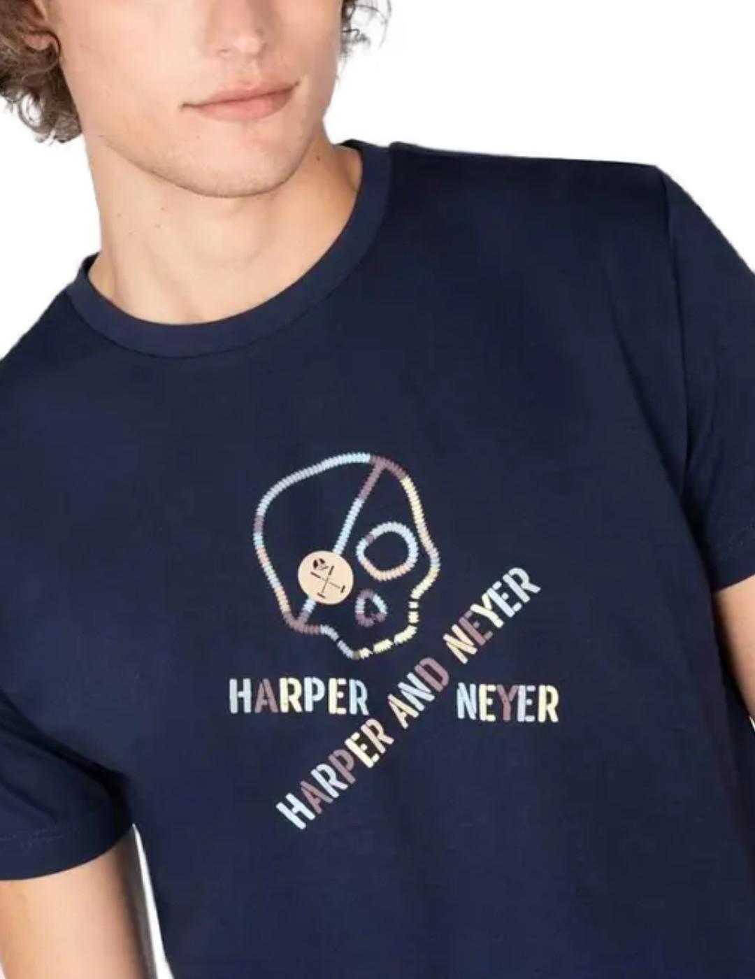 Camiseta Harper & Neyer Skull azul de hombre