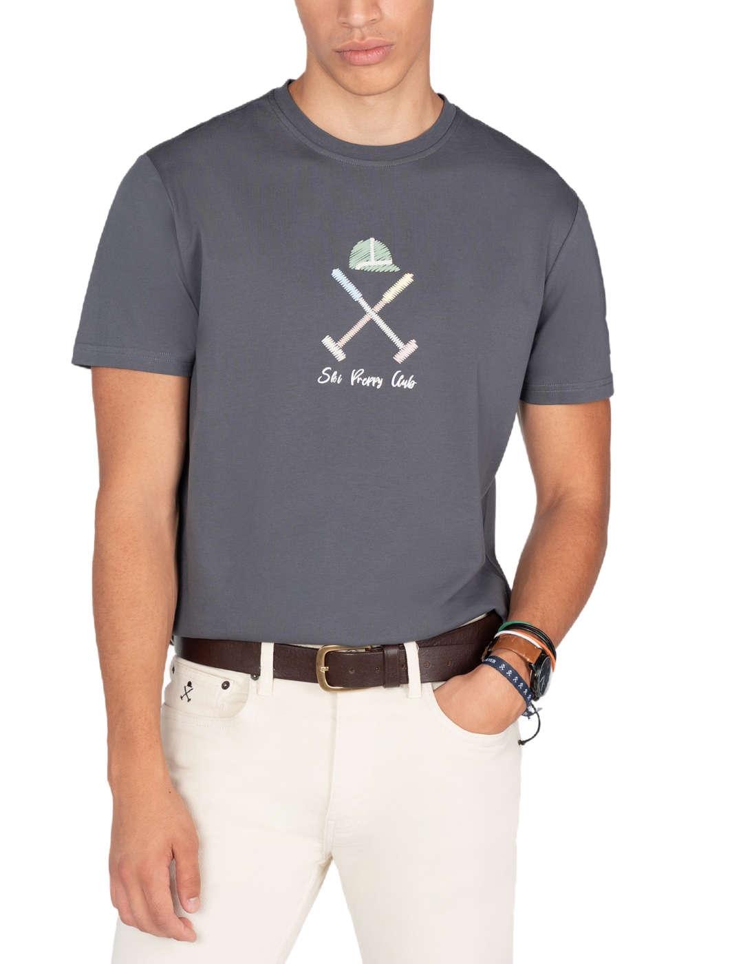 Camiseta Harper&Neyer Vermont gris manga corta para hombre