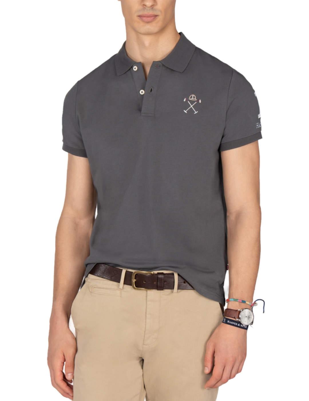 Polo Harper&Neyer Winner negro grisáceo logo de hombre