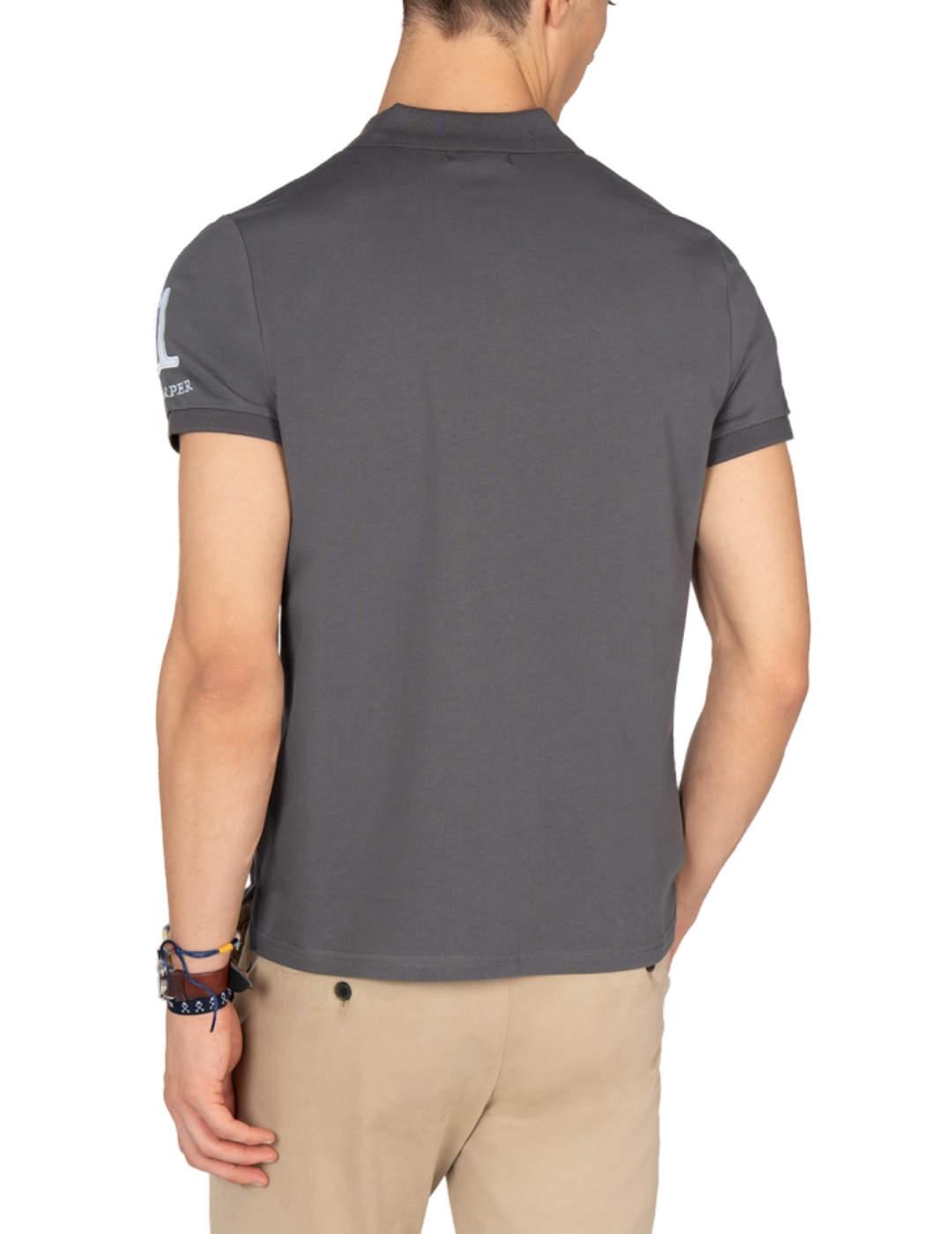 Polo Harper&Neyer Winner negro grisáceo logo de hombre