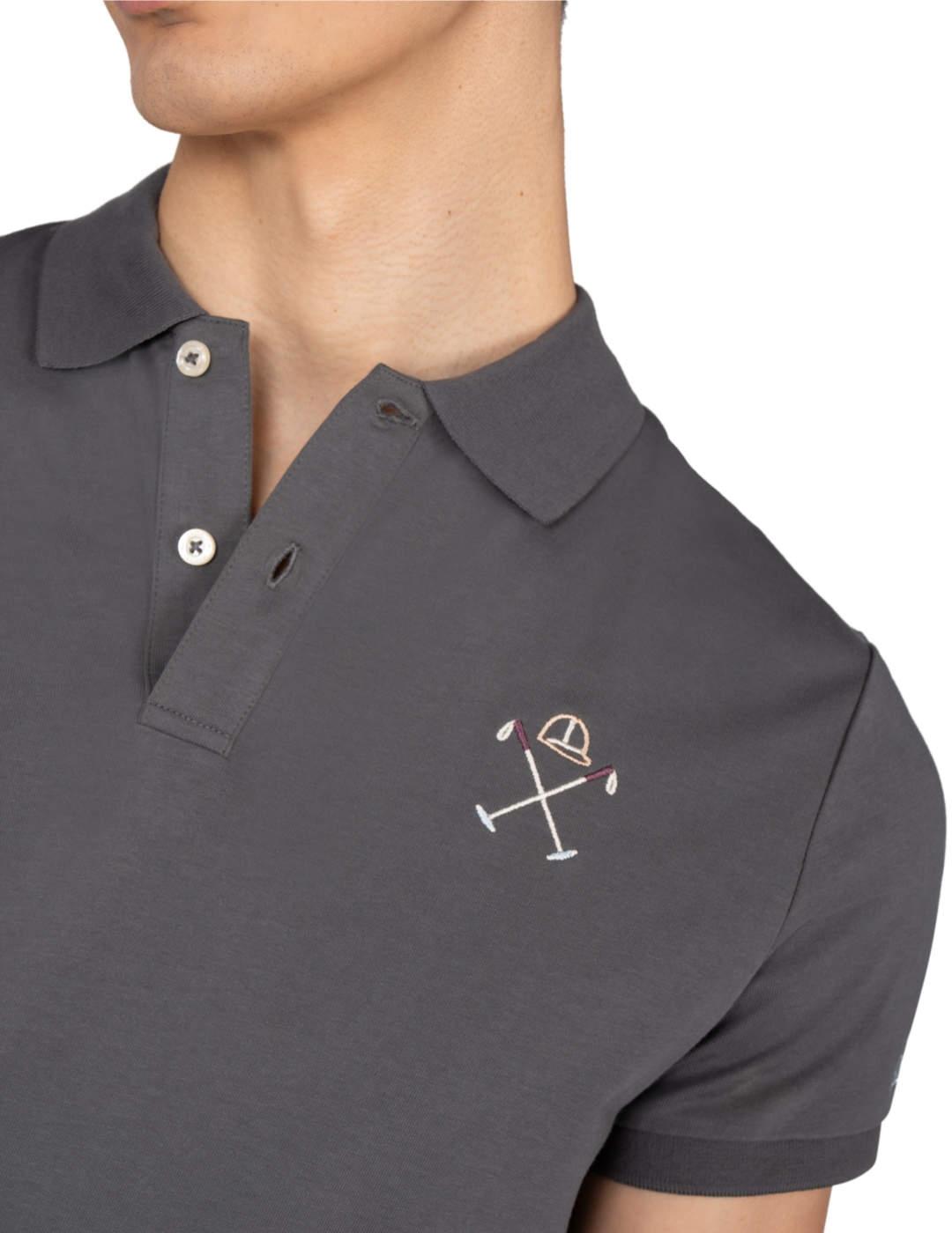 Polo Harper&Neyer Winner negro grisáceo logo de hombre