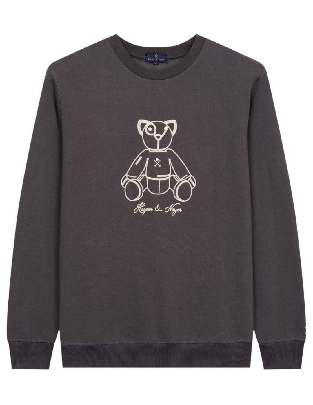 Sudadera Harper&Neyer Fluffy bear gris hombre-Nh