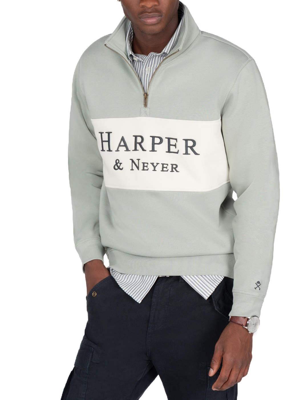 Sudadera Harper&Neyer Maryland verde cremallera para hombre