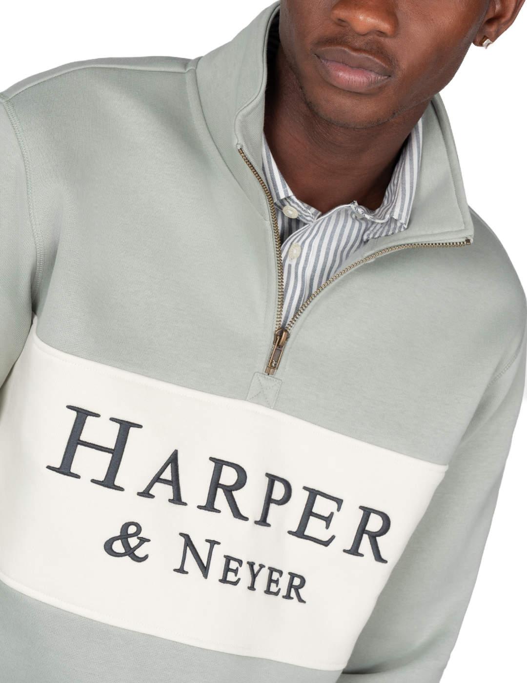Sudadera Harper&Neyer Maryland verde cremallera para hombre