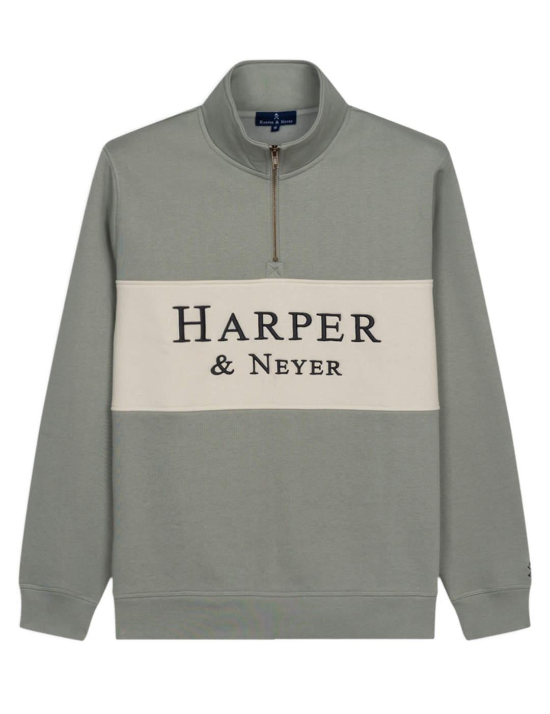 Sudadera Harper&Neyer Maryland verde cremallera para hombre