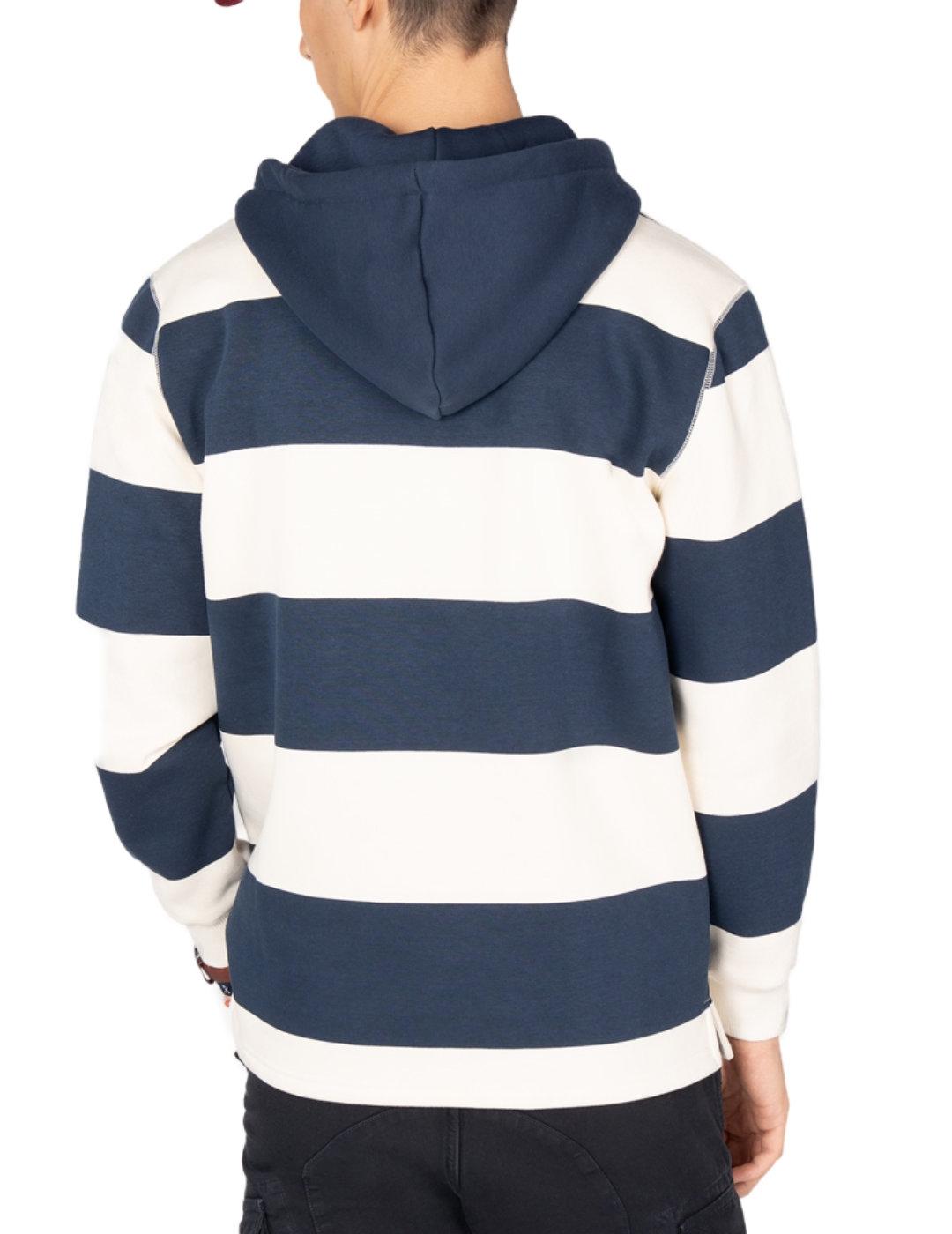 Sudadera Harper&Neyer Groovy azul y blanca rayas de hombre