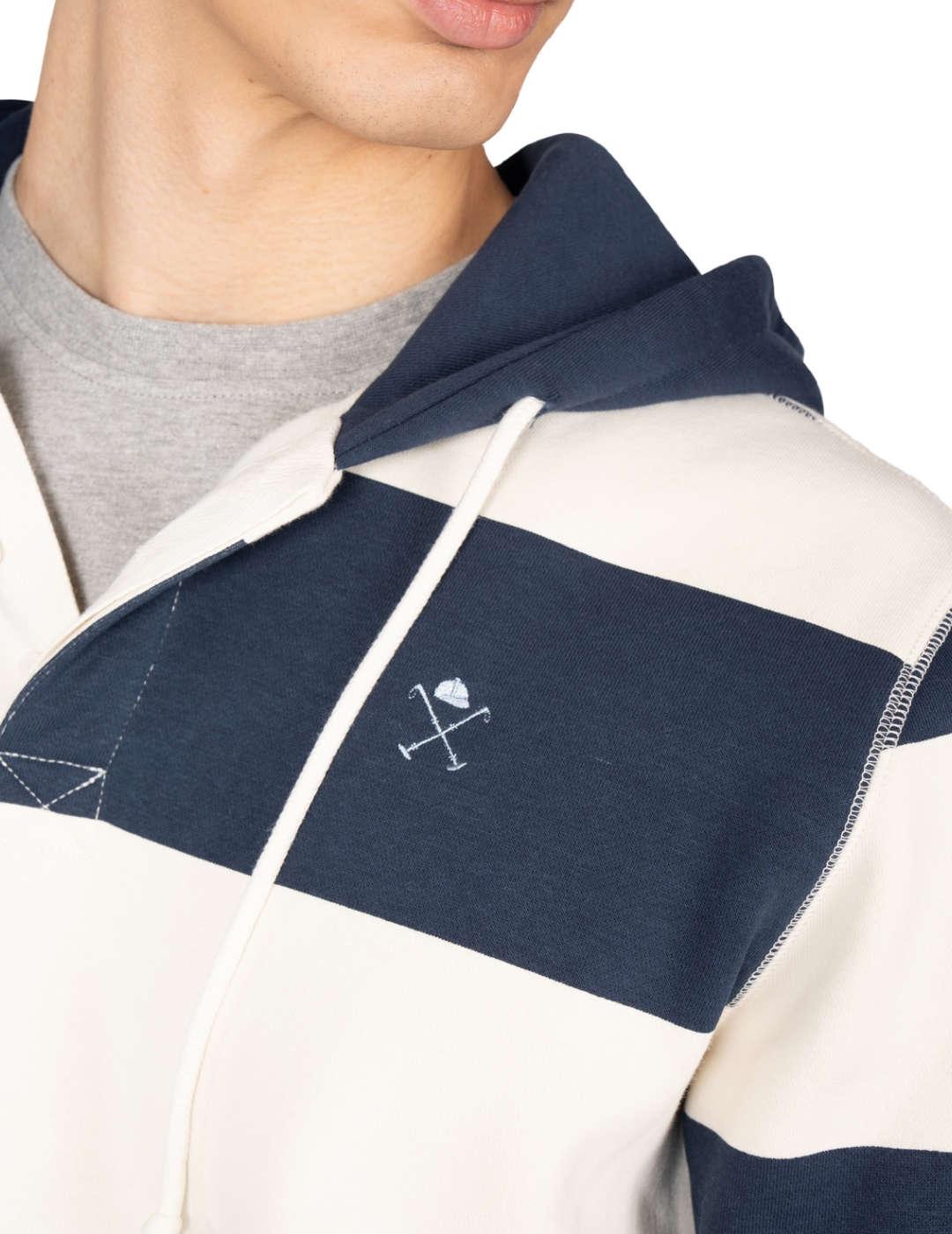 Sudadera Harper&Neyer Groovy azul y blanca rayas de hombre