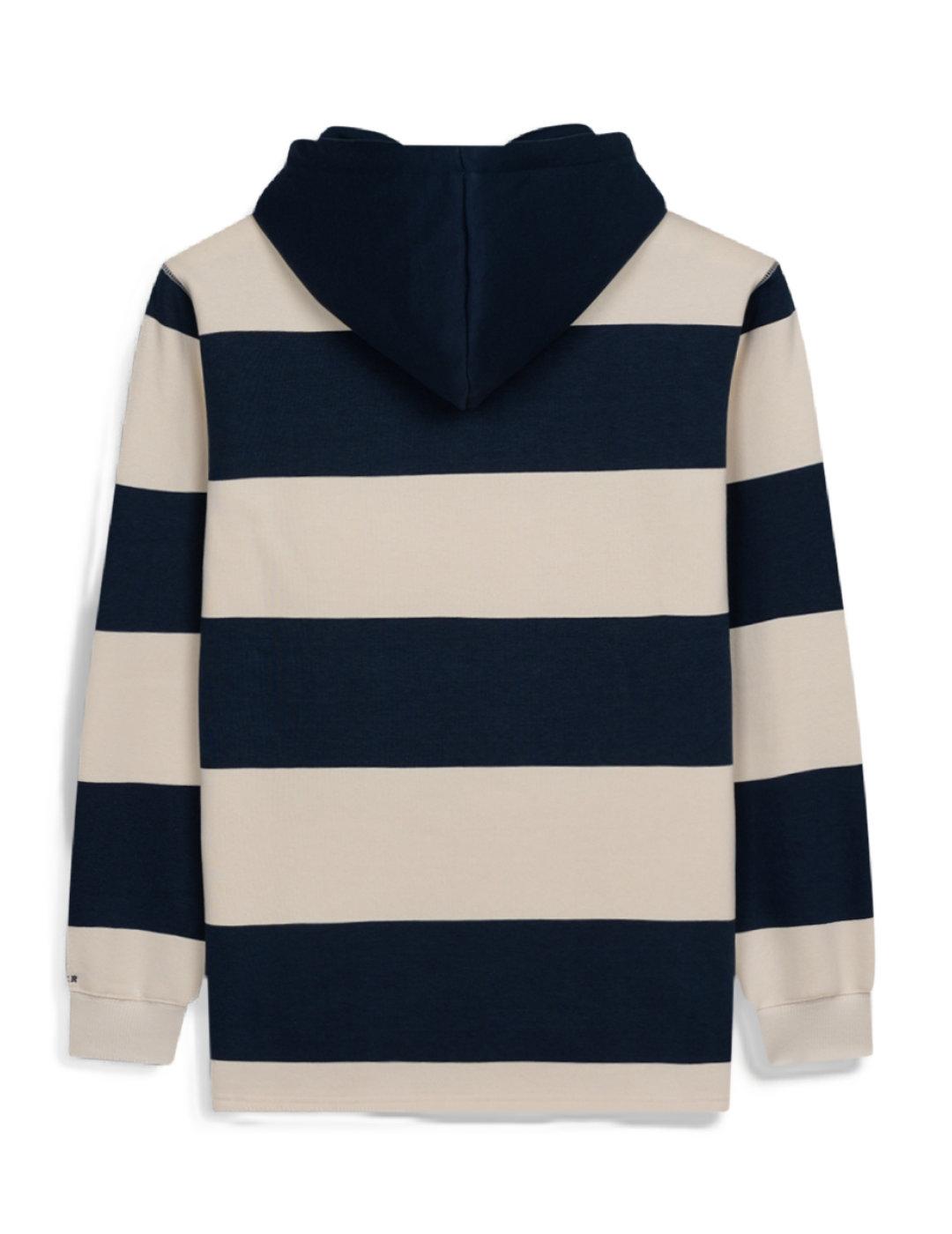 Sudadera Harper&Neyer Groovy azul y blanca rayas de hombre