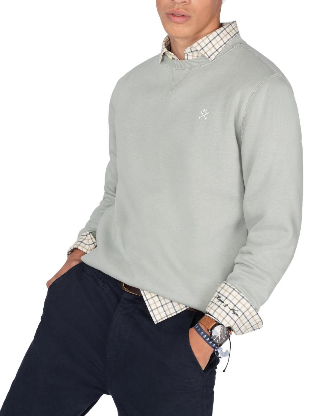 Sudadera Harper&Neyer Ranger verde logo espalda de hombre