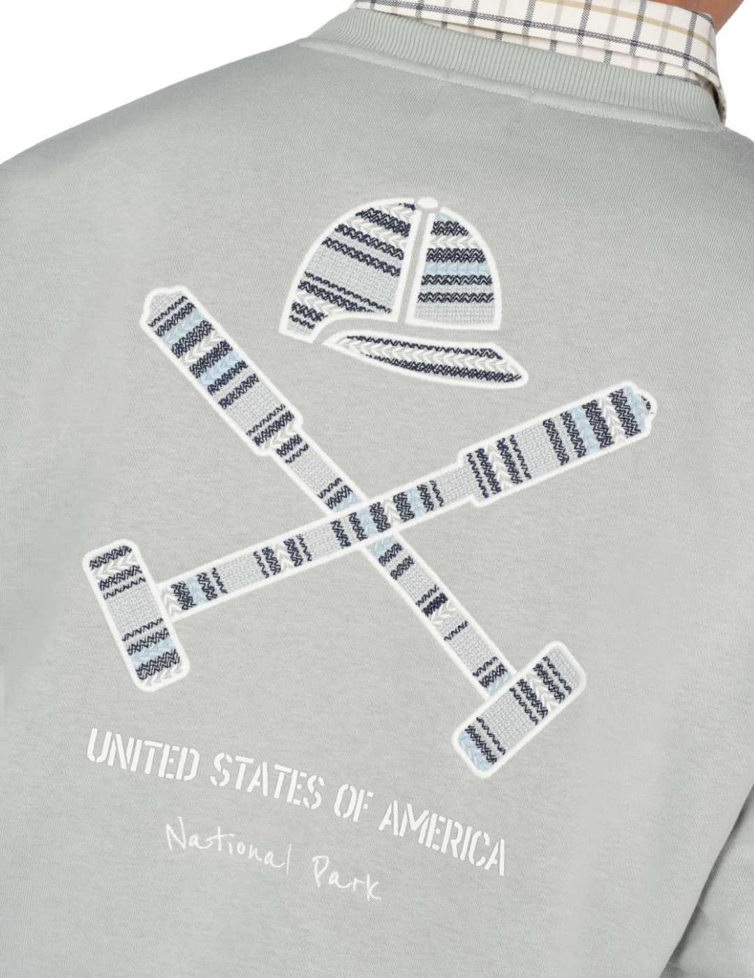 Sudadera Harper&Neyer Ranger verde logo espalda de hombre