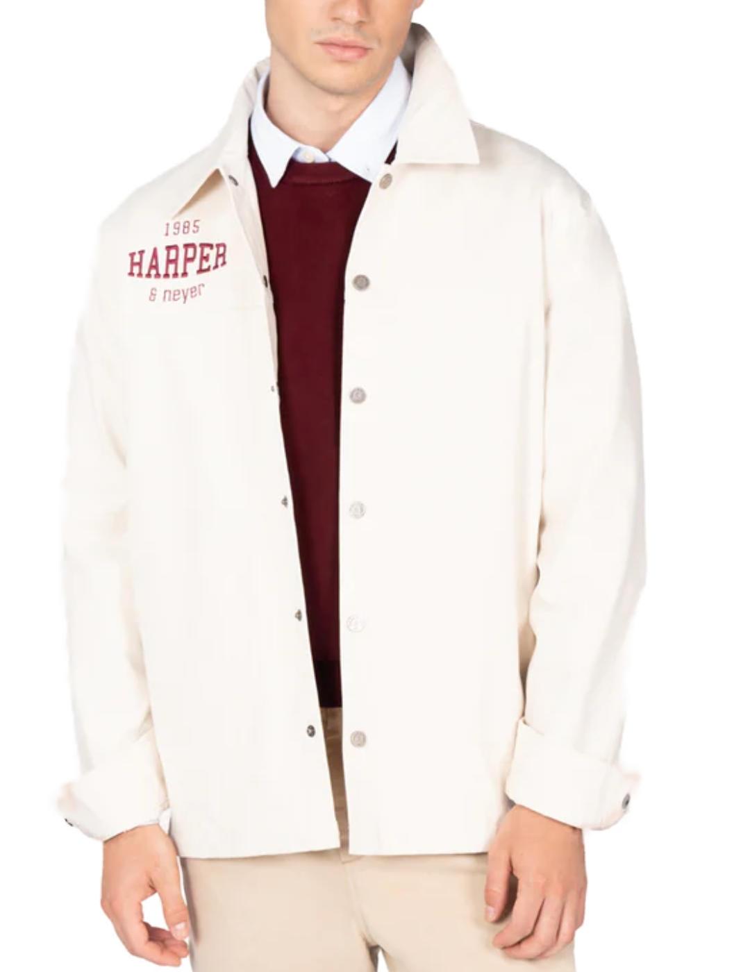 Chaqueta Harper&Neyer Preppy beige logo espalda de hombre