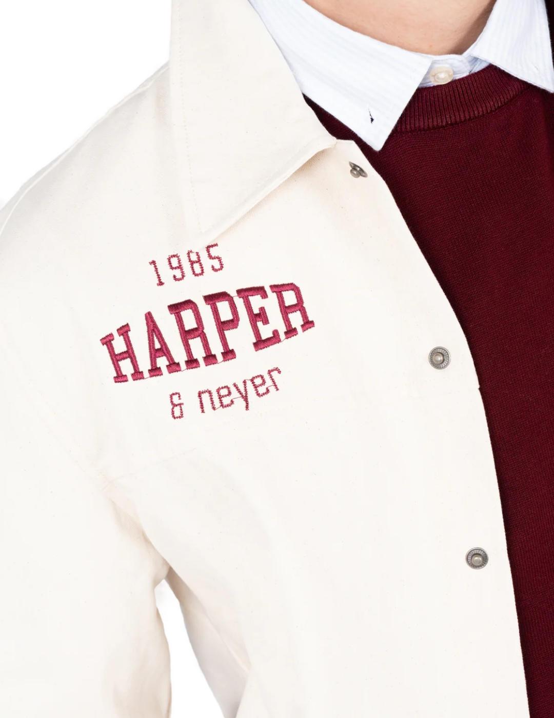 Chaqueta Harper&Neyer Preppy beige logo espalda de hombre