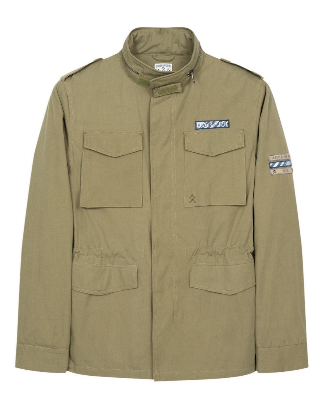 Chaqueta Harper&Neyer Militar verde multibolsillos de hombre