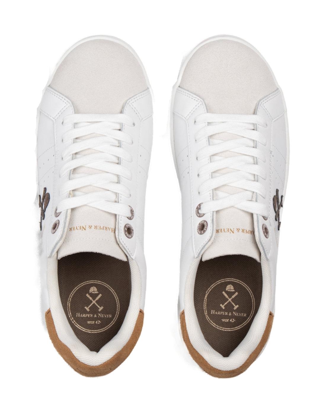 Zapatillas Harper & Neyer de piel Mahattan blanca hombre