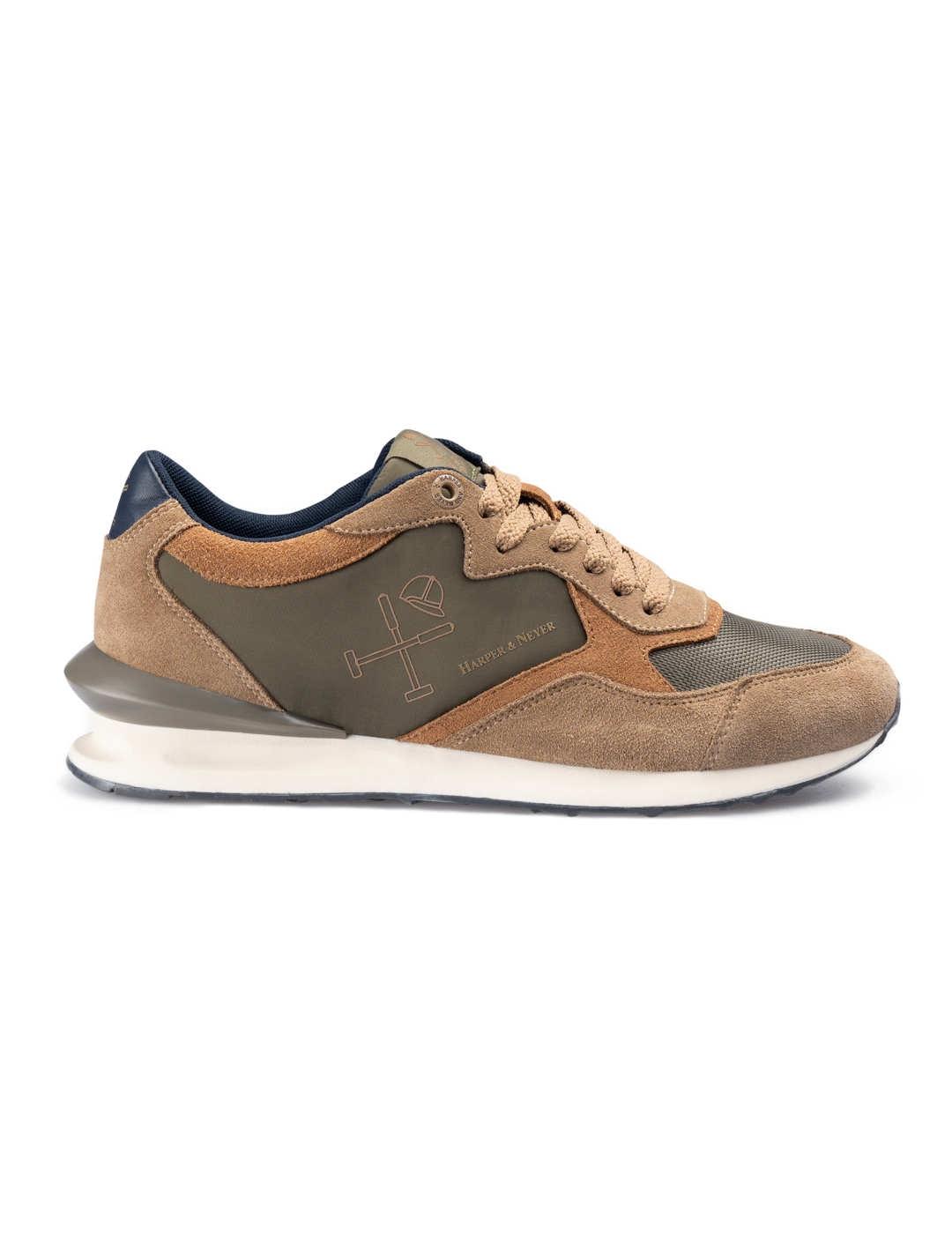 Zapatillas Harper & Neyer Yosemite en piel verdes hombre