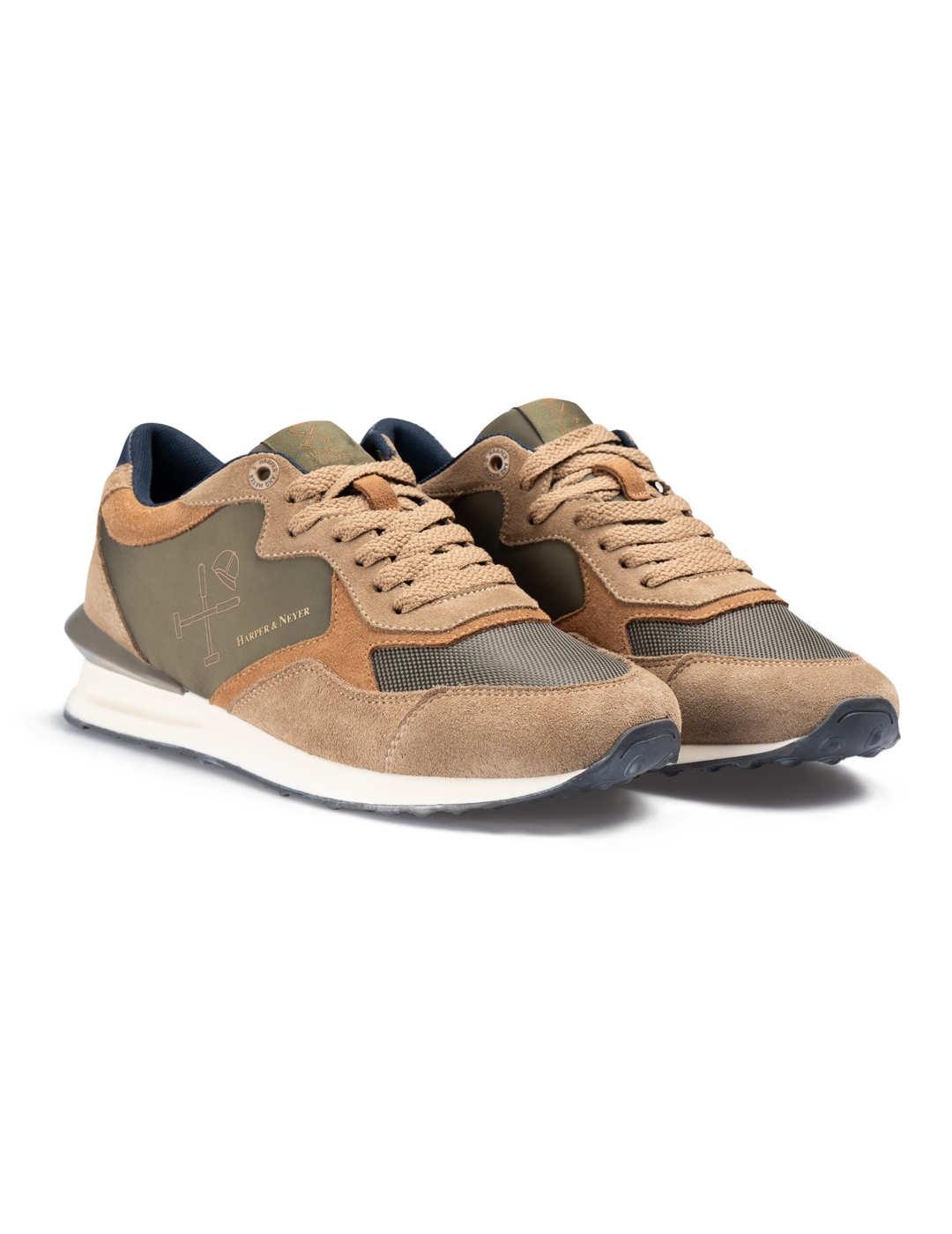 Zapatillas Harper & Neyer Yosemite en piel verdes hombre