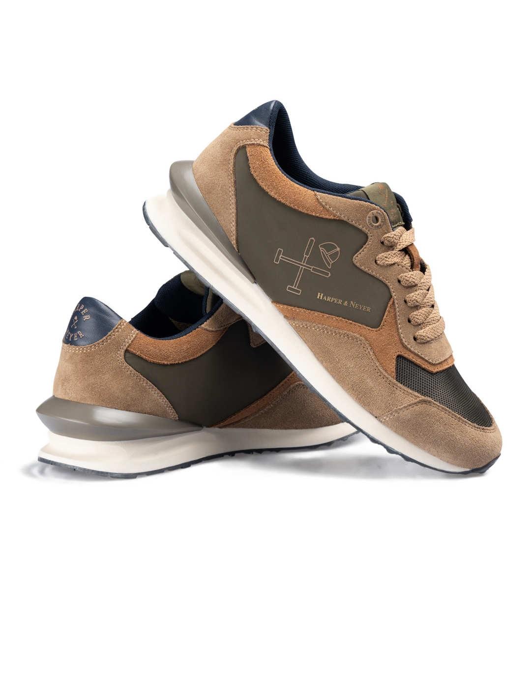 Zapatillas Harper & Neyer Yosemite en piel verdes hombre