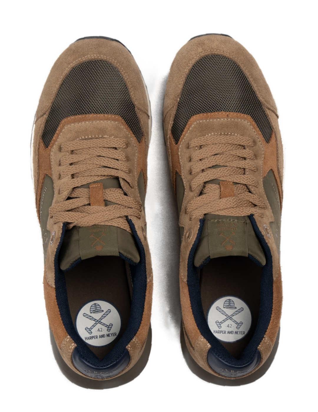 Zapatillas Harper & Neyer Yosemite en piel verdes hombre