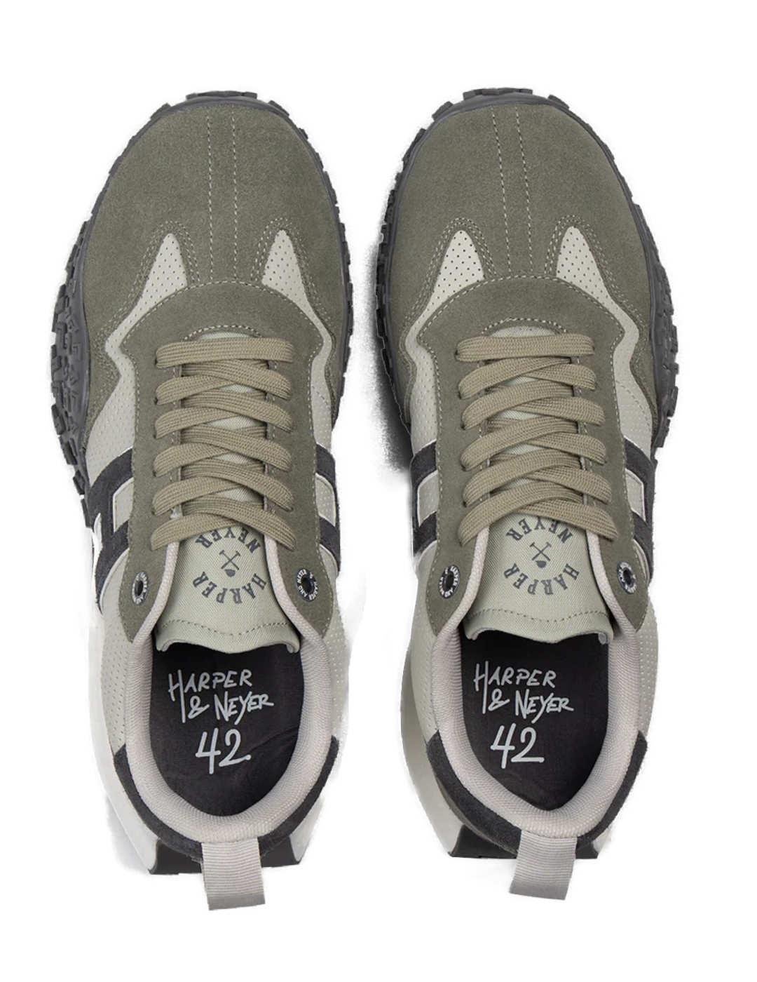 Zapatillas Harper&Neyer Carcross blanca y verde para hombre