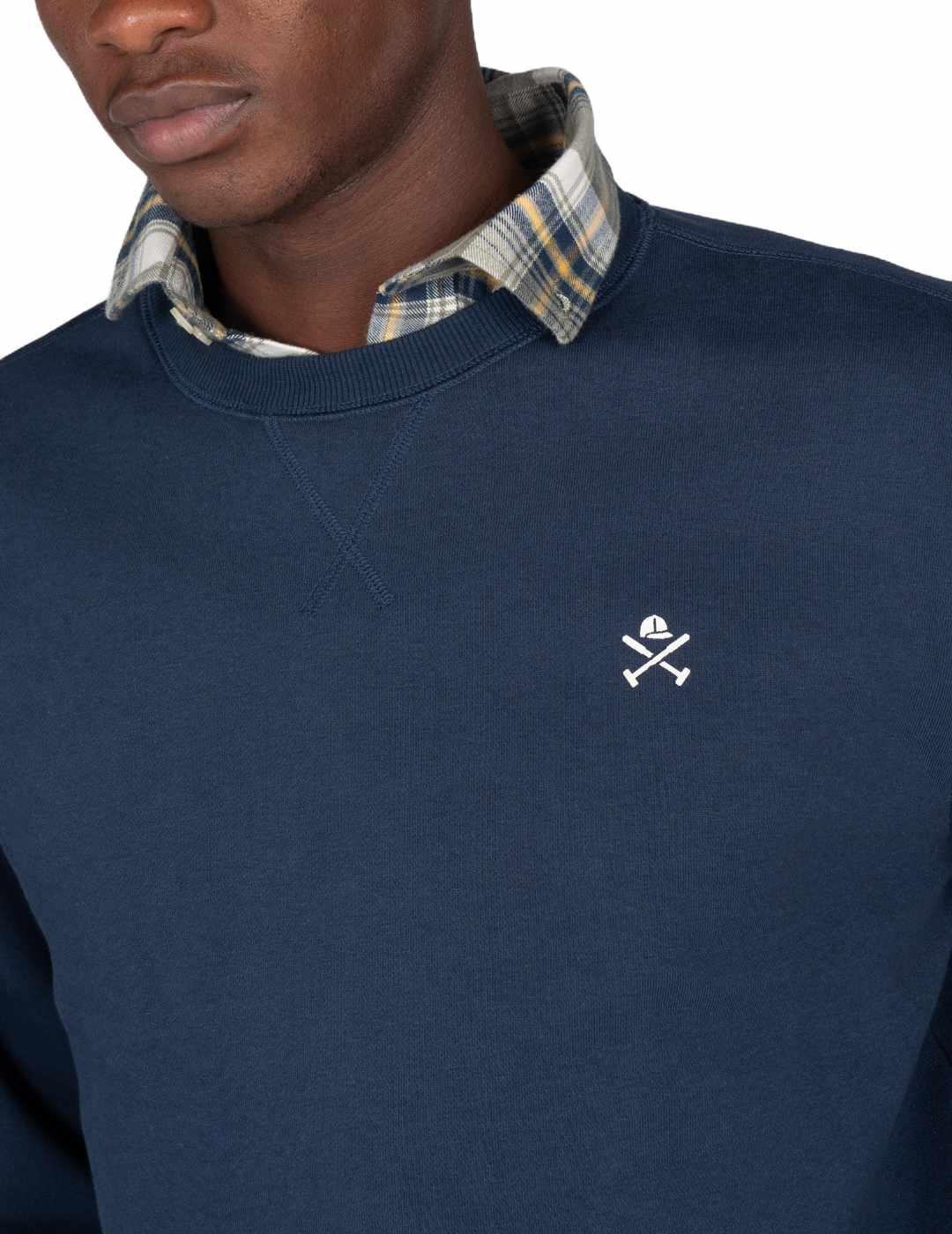 Sudadera Harper&Neyer Ranger azul bordado espalda de hombre