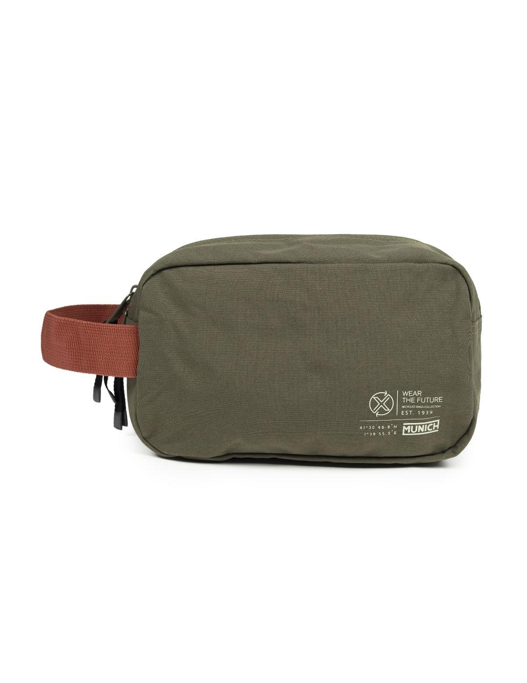 Neceser Munich Toiletry verde militar y marrón para hombre