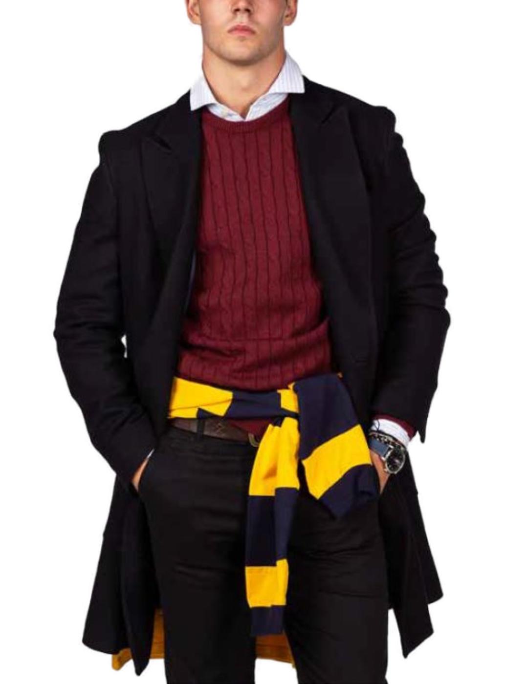 Abrigo de paño Harper&Neyer City azul marino para hombre