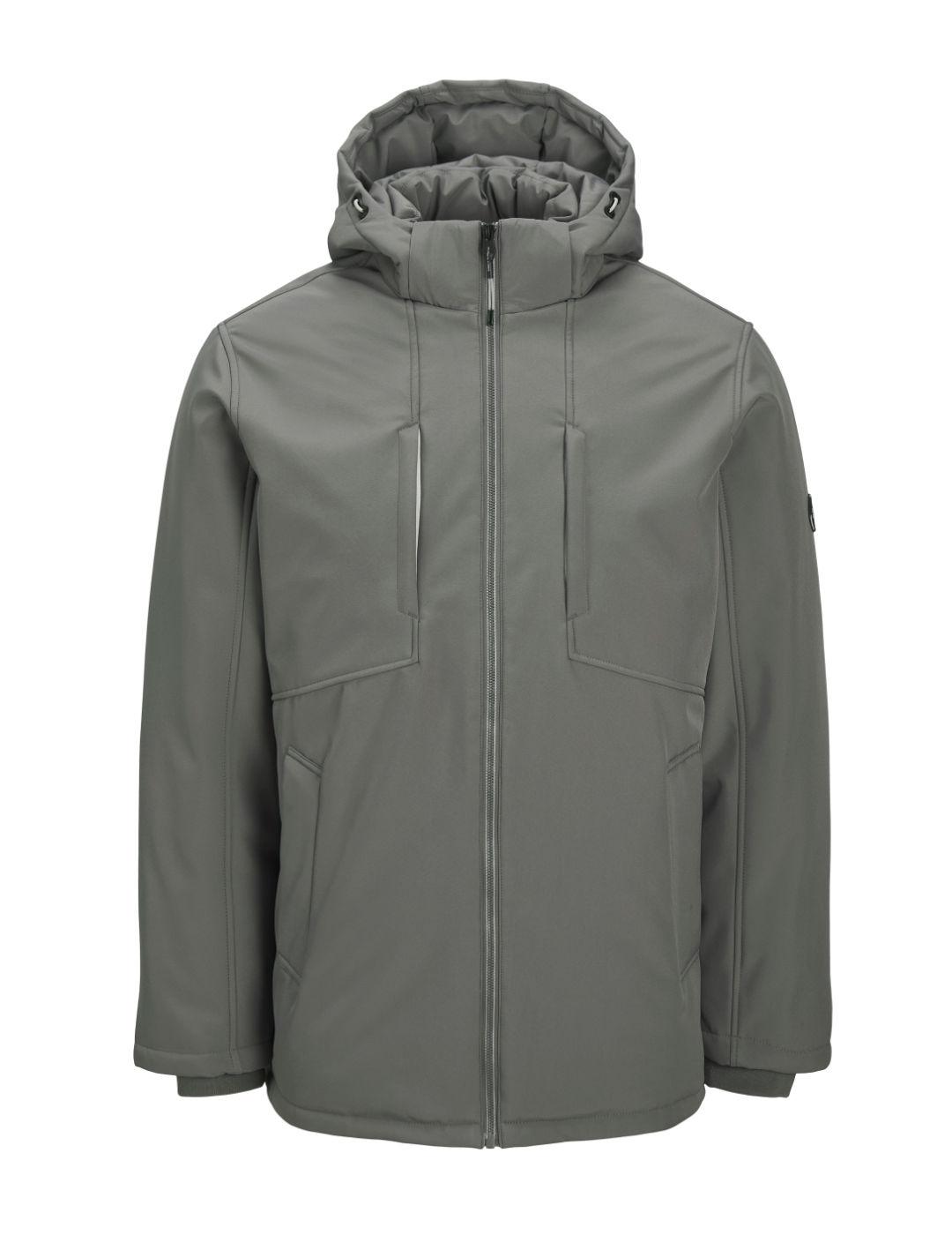Parka Jack&Jones Land gris oscuro con capucha para hombre