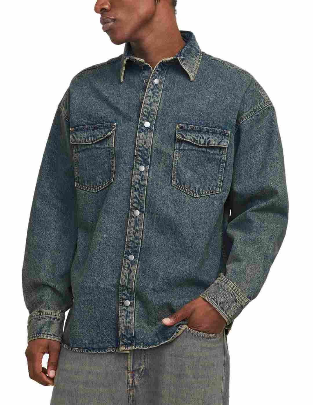 Camisa vaquera Jack&Jones Austin azul Regular para hombre